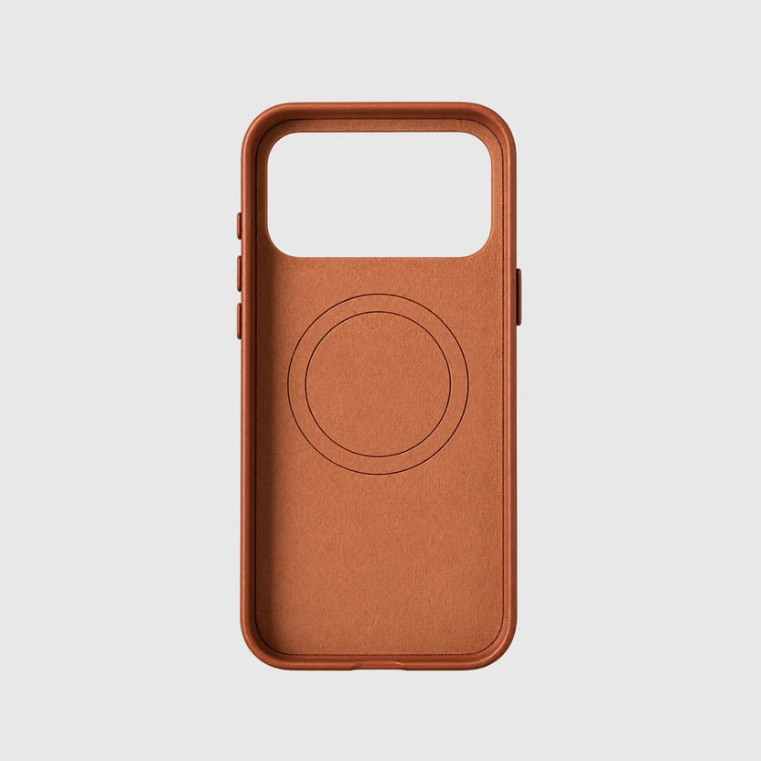 Shockproof magnetic leather case for iPhone 17 Pro, 17 Pro Max, 18 Pro and 18 Pro Max with reinforced corners and drop protection.

